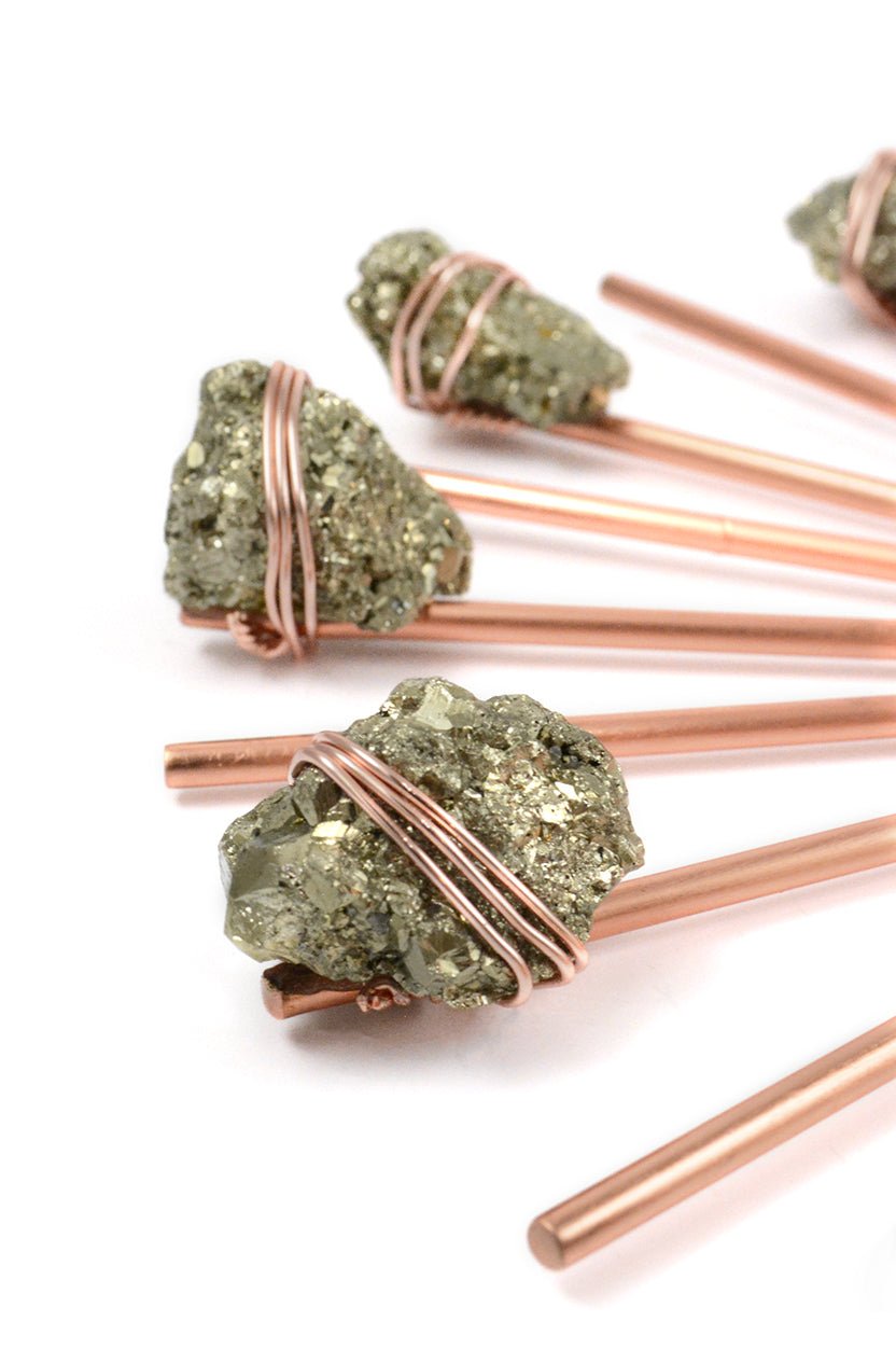 Sunburst Healing Crystal Grid Rose Gold Pyrite - Sumiye Co