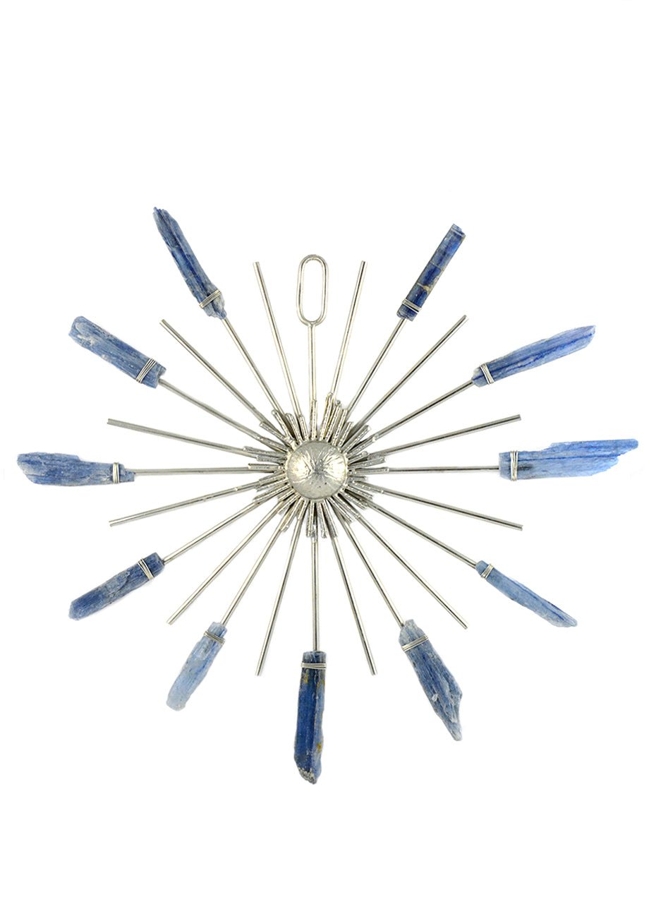 Sunburst Healing Crystal Grid Silver Blue Kyanite - Sumiye Co