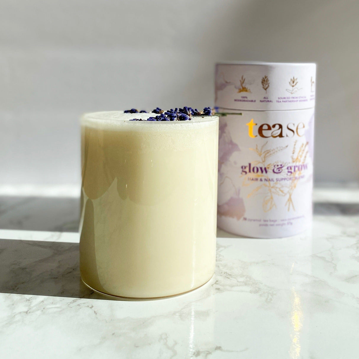 Tease Tea tube-refill > wellness > biodegradable > tea > hair tea > skin tea > nettle Glow & Grow Glow & Grow Tea | Hair & Nail Support - Tease Wellness Blends