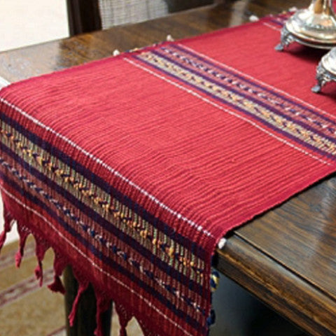 Handwoven Table Runner in Brick Arrow - Sumiye Co
