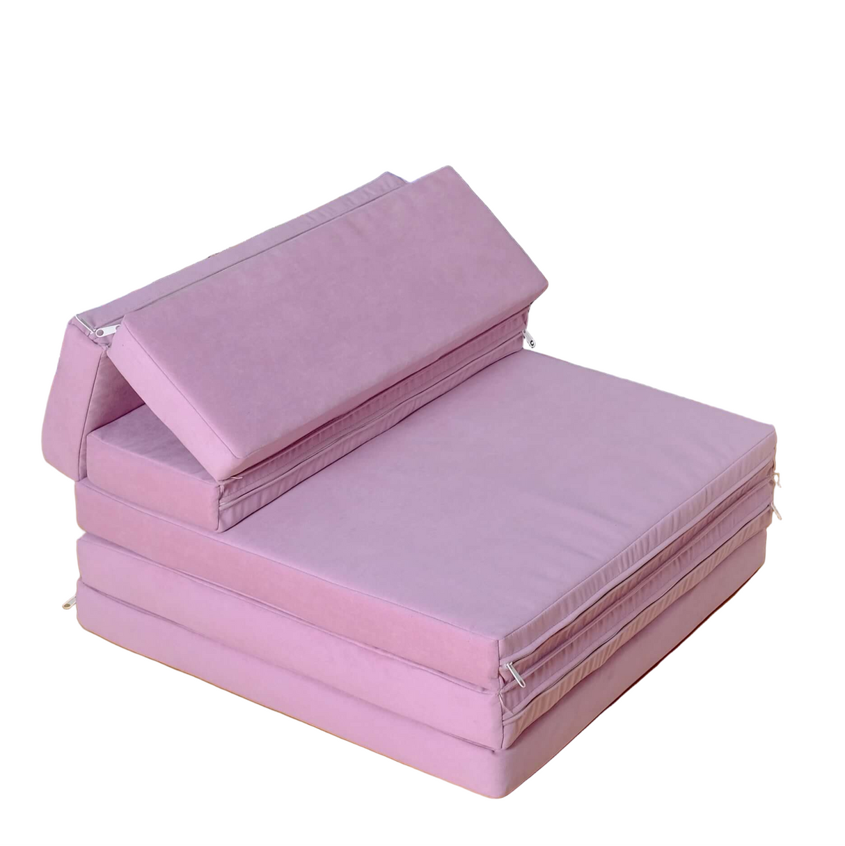 Pink folding mat on a white background