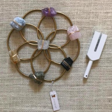 Tuning Fork & Chakra Crystal Grid Instrument Set for Sound Healing - Sumiye Co