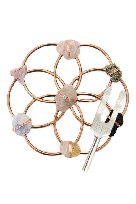 Tuning Fork & Multi Crystal Grid Instrument Set for Sound Healing - Sumiye Co