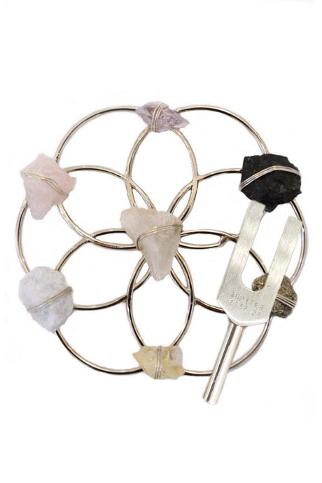 Tuning Fork & Multi Crystal Grid Instrument Set for Sound Healing - Sumiye Co