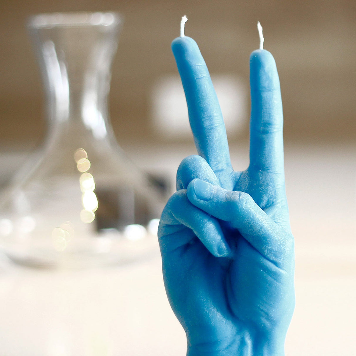 CandleHand "Peace" Candle - Blue - Sumiye Co