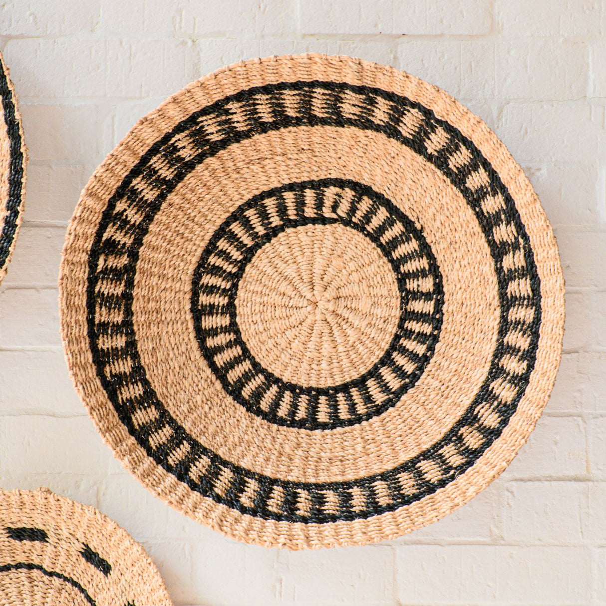 Wall Baskets - Natural + Black Wall Baskets, Medium - Woven Wall Baskets | LIKHÂ - LIKHÂ