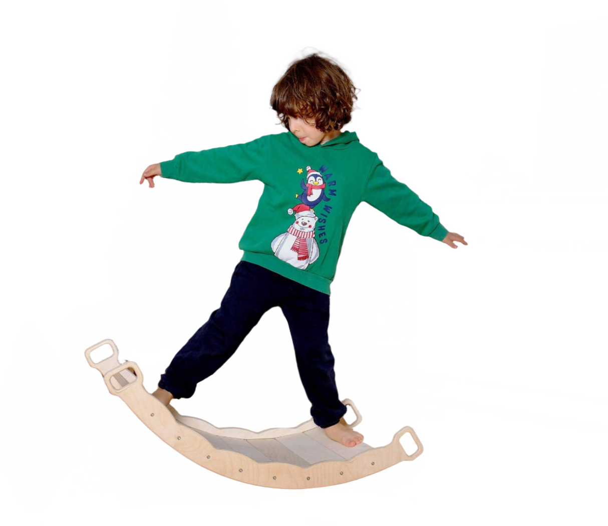 XL Wooden Balance Board for Toddlers Montessori Balance Toy with Pillow - Sumiye Co