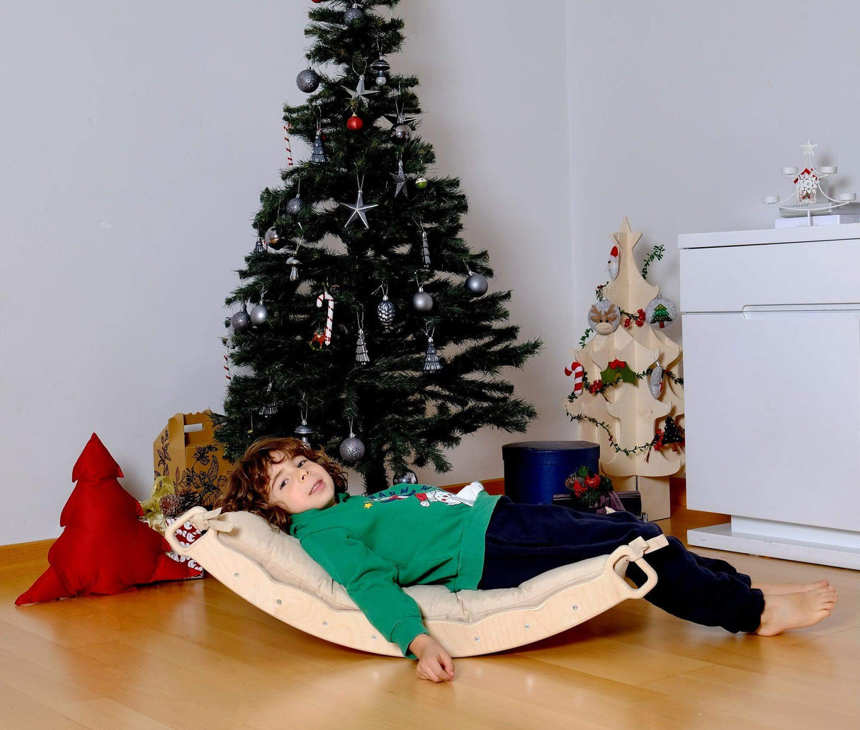 XL Wooden Balance Board for Toddlers Montessori Balance Toy with Pillow-2