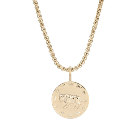Zodiac Pendant & Thin Box Chain Necklace - Sumiye Co
