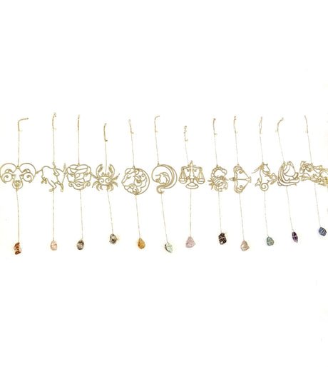 Zodiac Silhouette and Crystal Wall Hanging - Sumiye Co