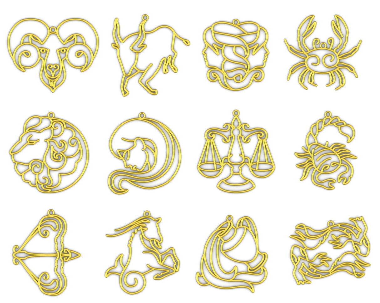 Zodiac Silhouette and Crystal Wall Hanging - Sumiye Co