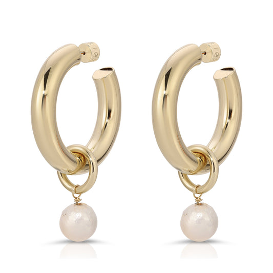 Zolen Hoops with Baroque Pearl Charms