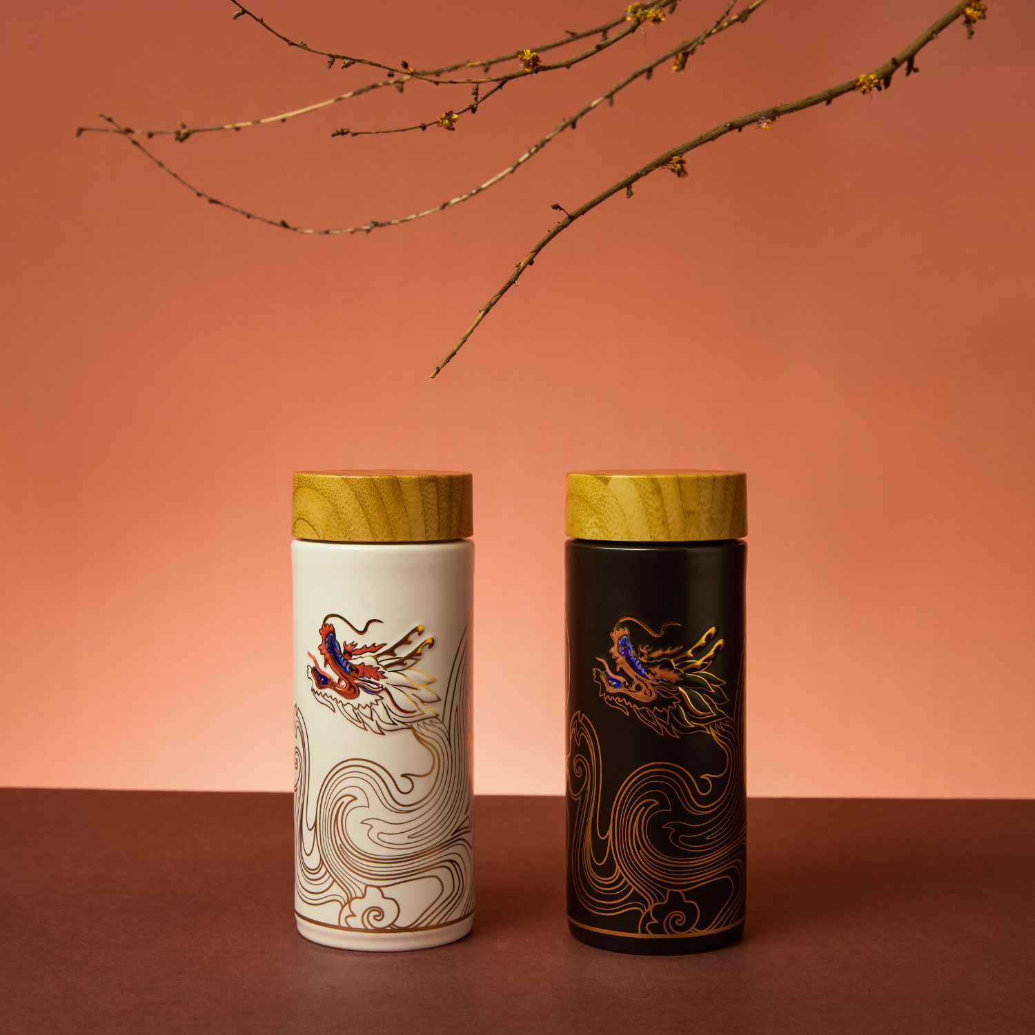 Purifying Water Bottle / Travel Mug (12 oz) | Vibrant Dragoncloud - Ceramic-4
