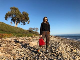 Red Womens Backpack | Vegan Leather-5