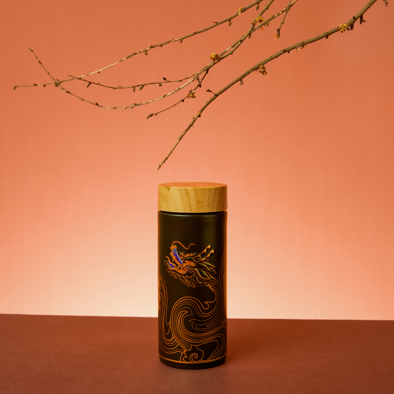 Purifying Water Bottle / Travel Mug (12 oz) | Vibrant Dragoncloud - Ceramic-8