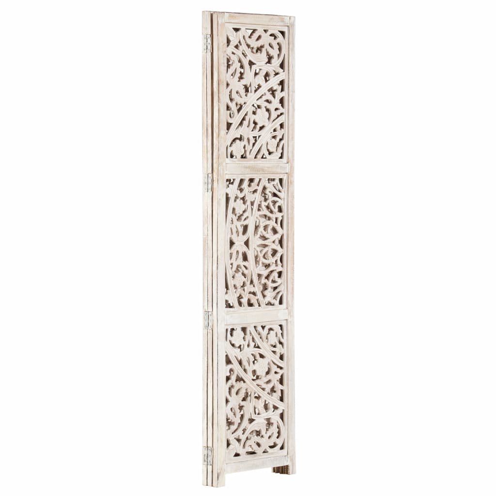 Hand Carved Room Divider Screen | Solid Mango Wood -1