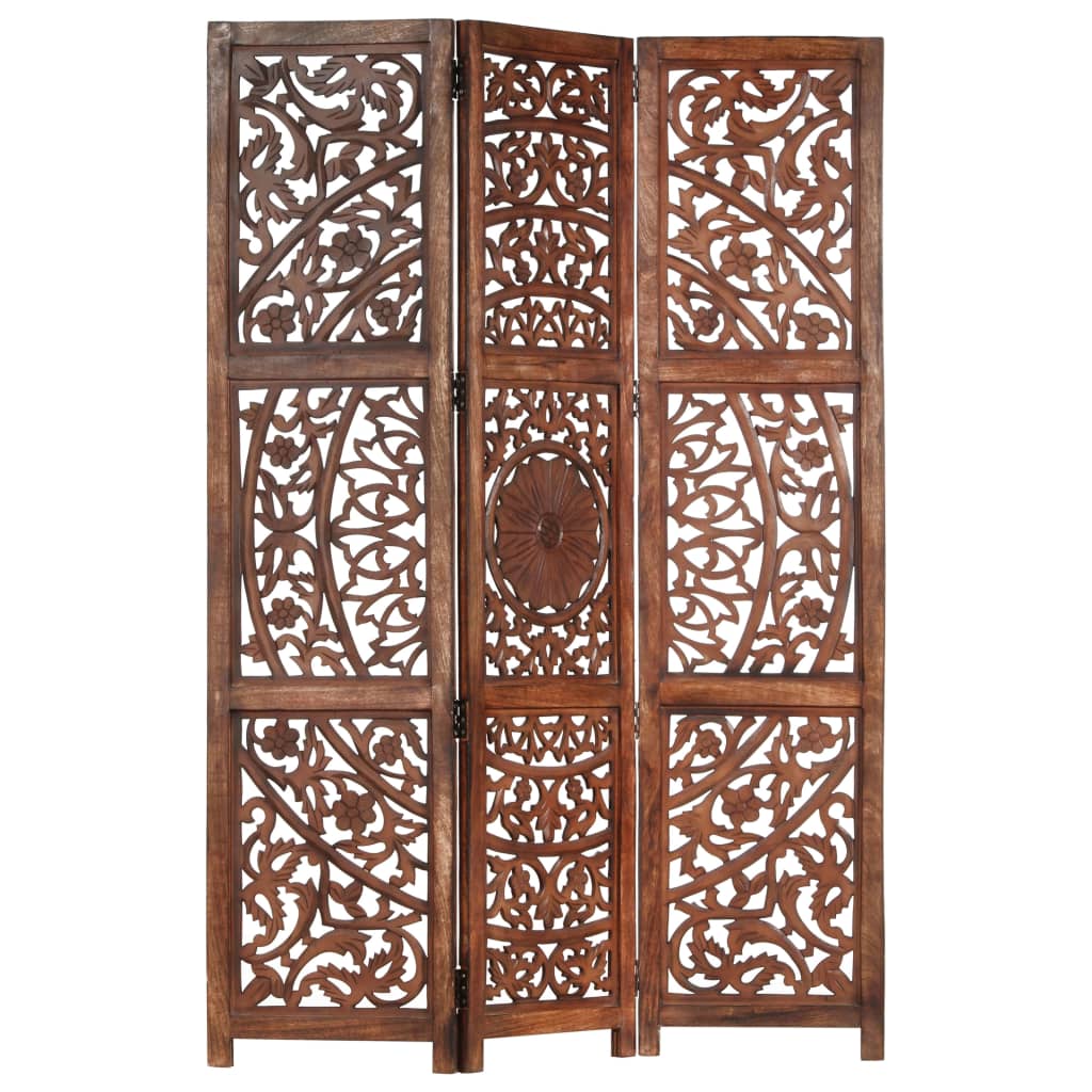 Hand Carved Room Divider Screen | Solid Mango Wood -6
