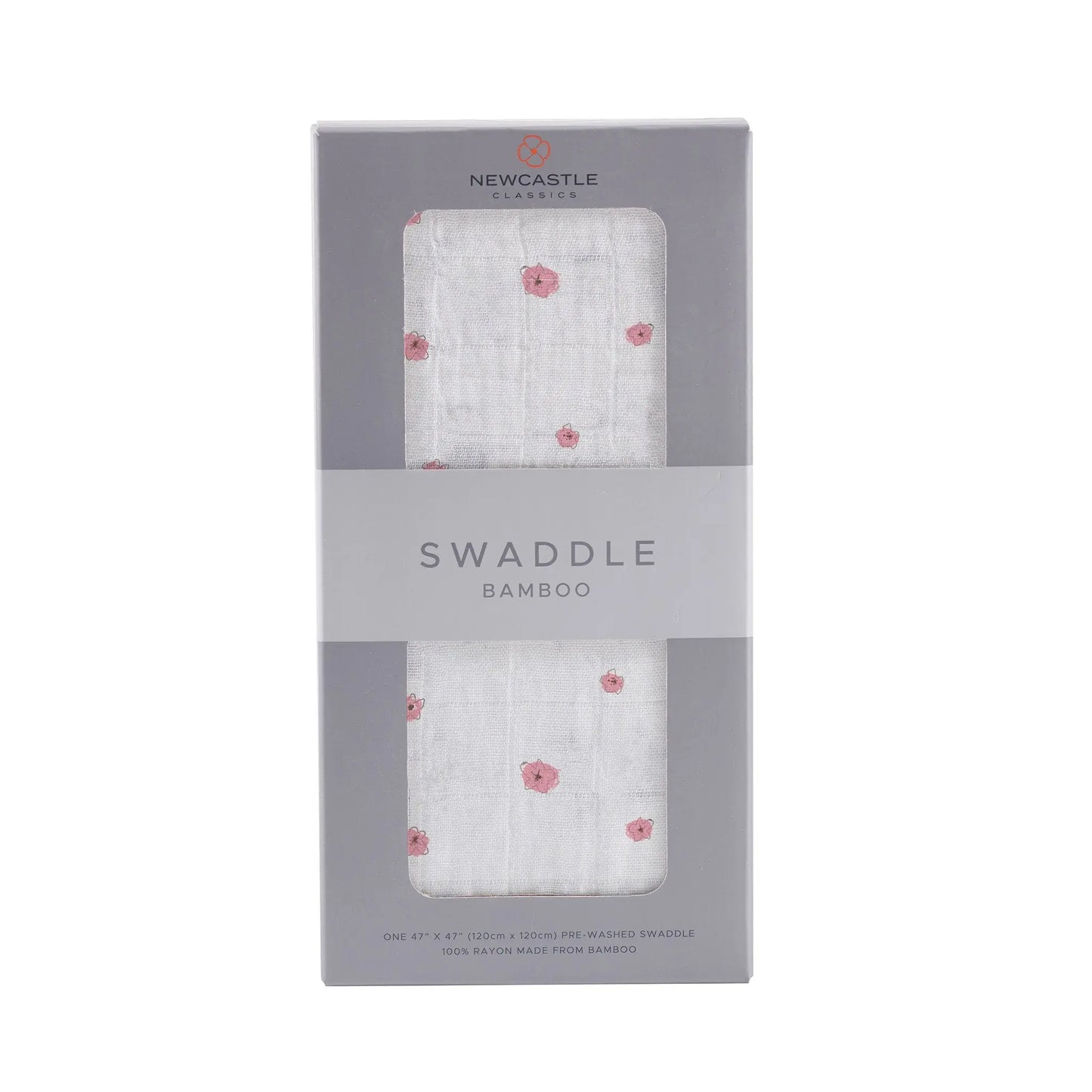 Baby Swaddle | Bamboo Muslin - Pink Flower Newcastle Classics