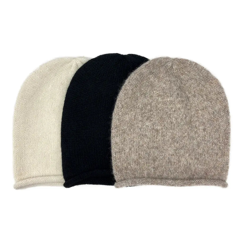 Beige Essential Knit Alpaca Beanie | Ethical Style SLATE + SALT