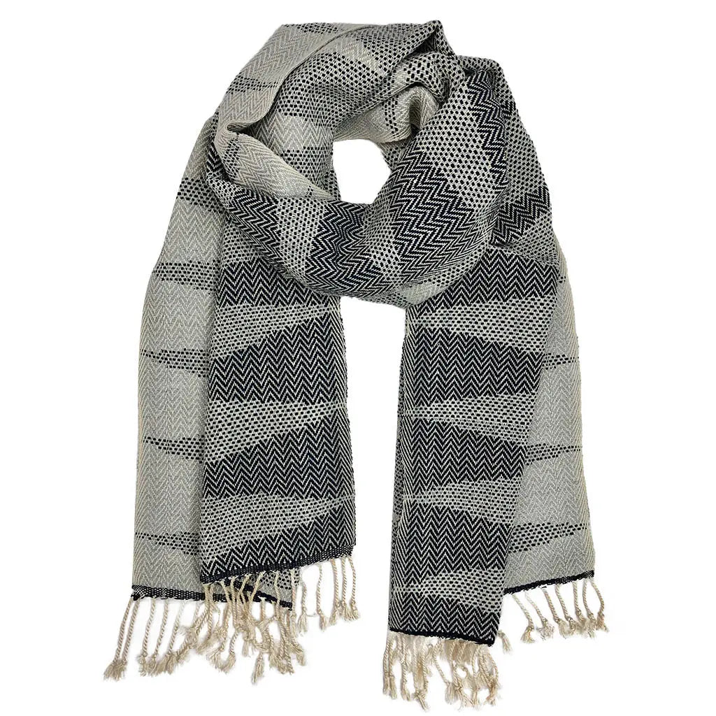 Cambodia Chevron Scarf | 100% Organic Cotton SLATE + SALT