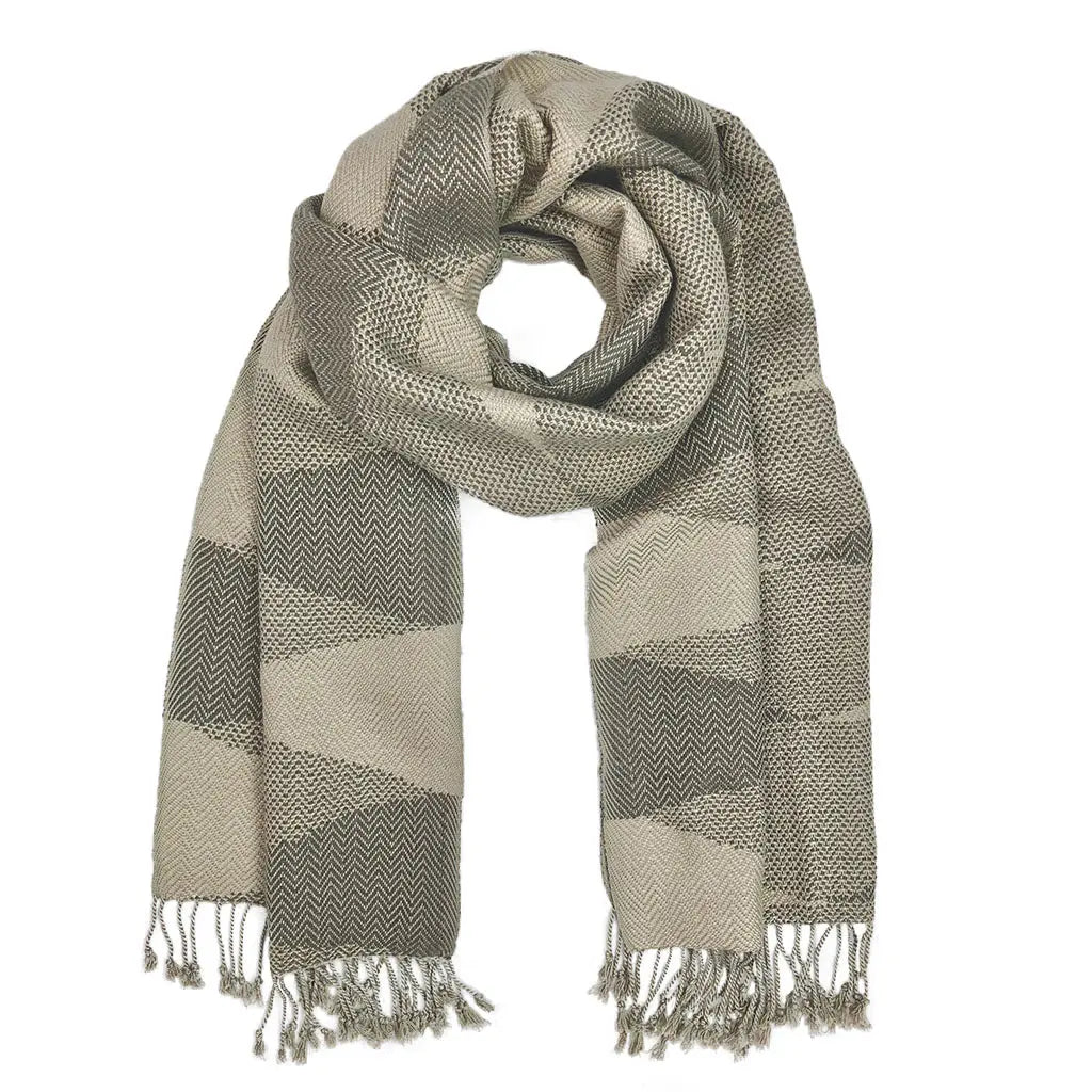 Cambodia Chevron Scarf | 100% Organic Cotton SLATE + SALT