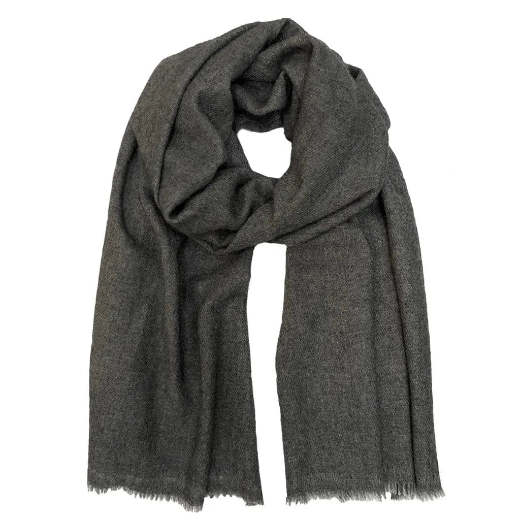 Charcoal Handloom Cashmere Scarf | Ethical Style SLATE + SALT