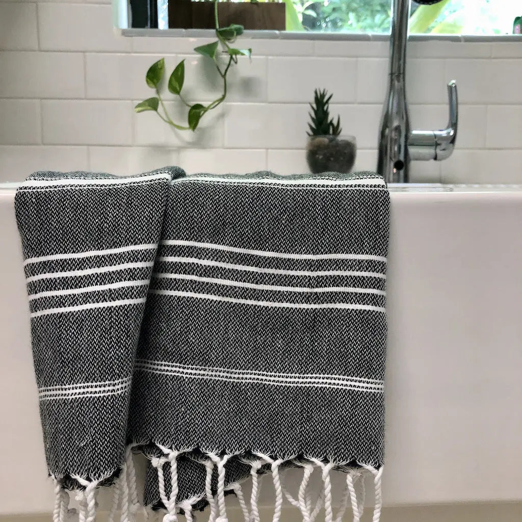 Classic Turkish Hand Towel | 100% Natural Fibers SLATE + SALT