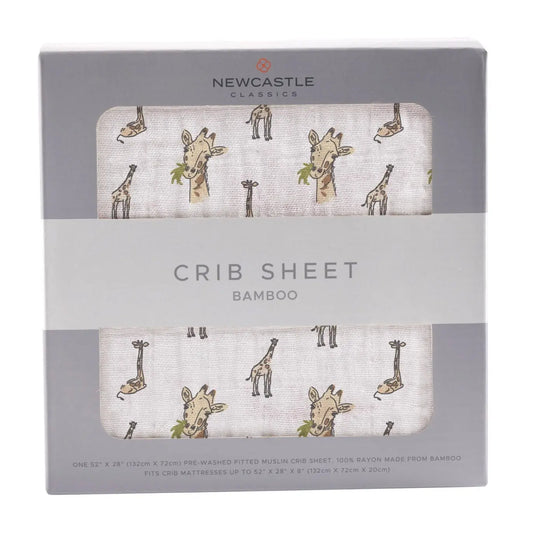 Crib Sheet | Bamboo Muslin - Hungry Giraffe Newcastle Classics