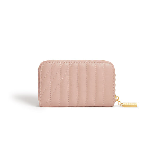 Pink Zip Around Wallet | Vegan Leather-2