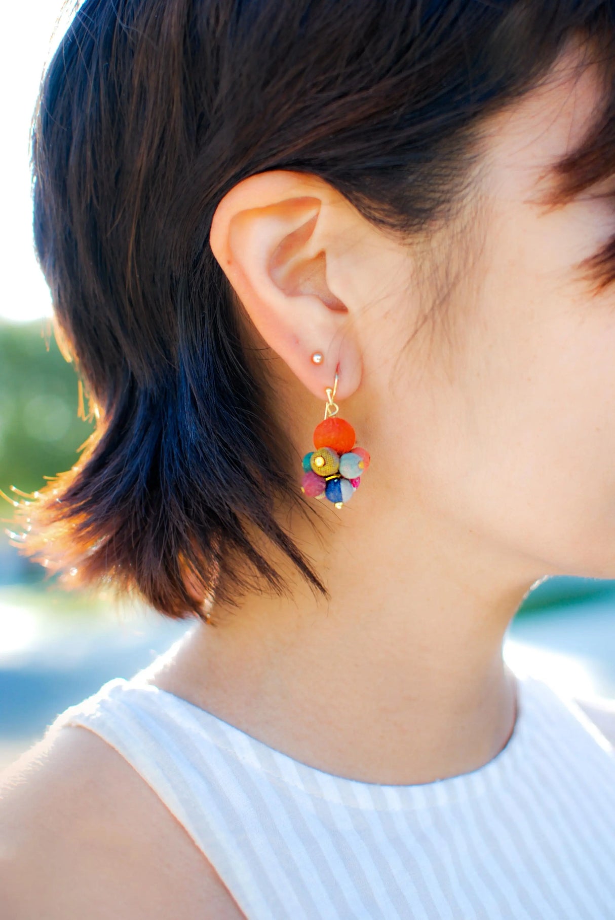 Earrings | Artisan Kantha Jewelry Drop Sumiye Co