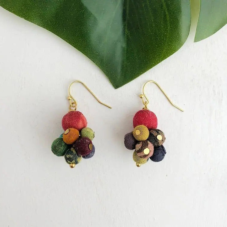 Earrings | Artisan Kantha Jewelry Drop Sumiye Co