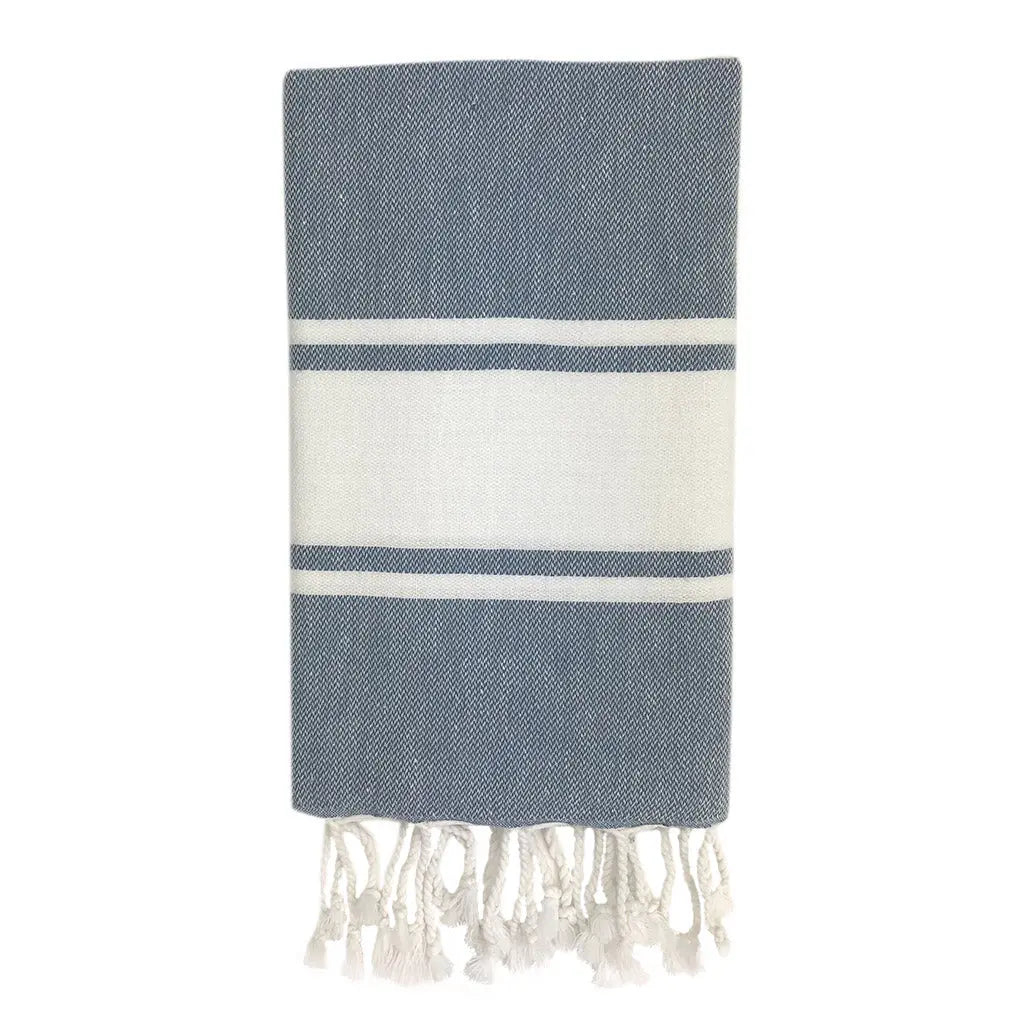 Essential Stripe Turkish Hand Towel | 100% Natural Fibers SLATE + SALT