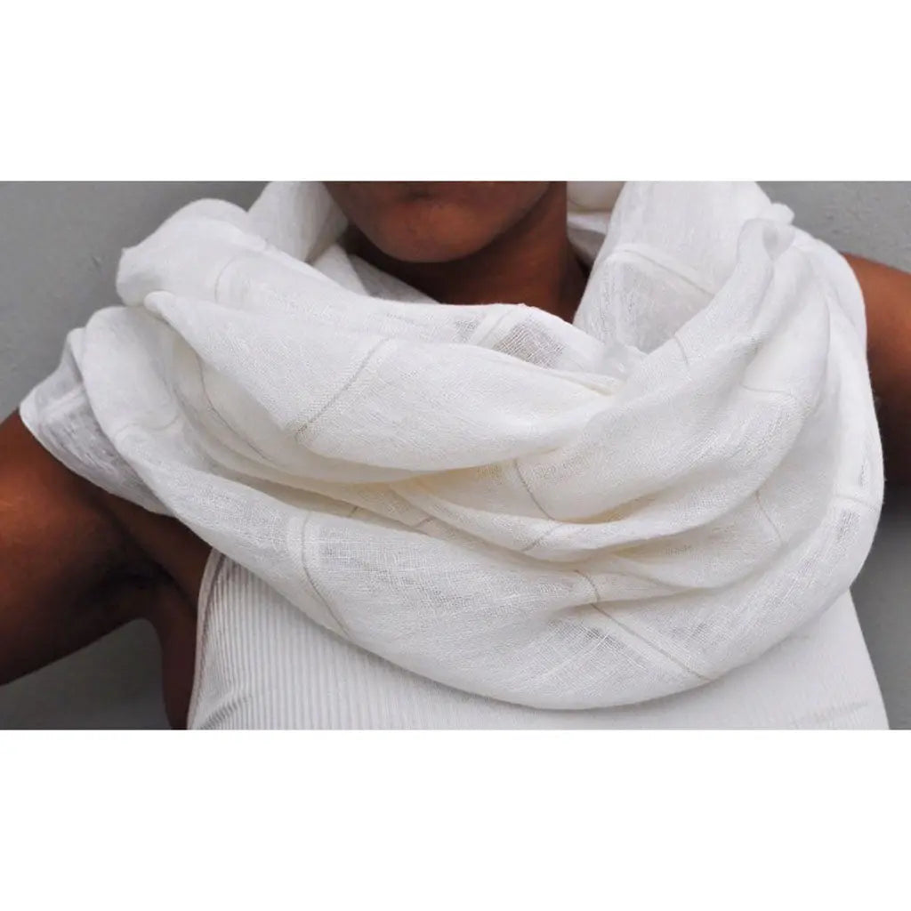 Gauze Stripe Linen Wrap | Ethical Style SLATE + SALT