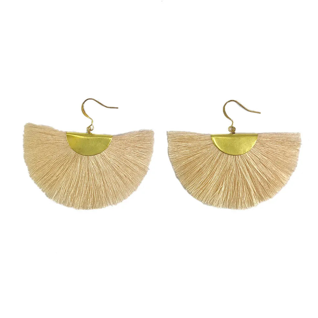 Half Moon Fan Earrings Hmong Tribe