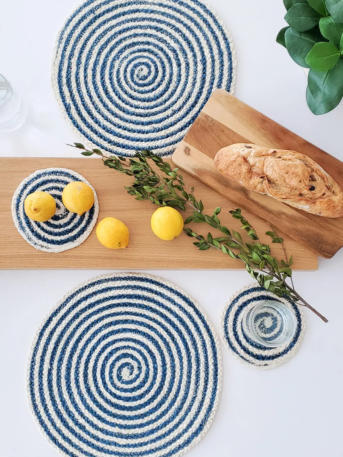 Kata Spiral Placemat - Blue (Set of 4) KORISSA