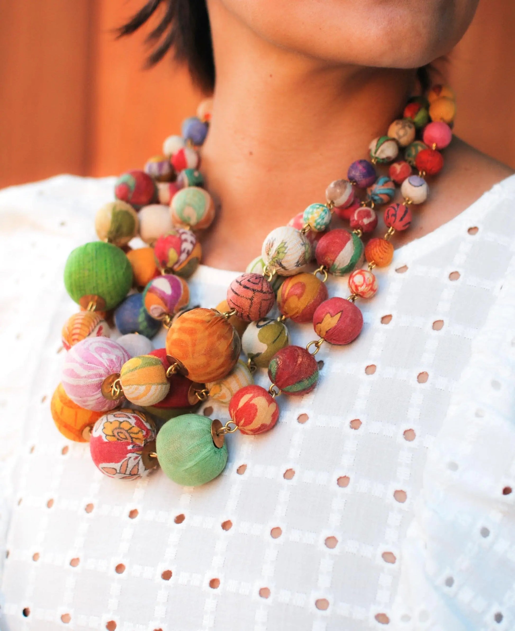 Necklace | Artisan Kantha Jewelry Orb Sumiye Co
