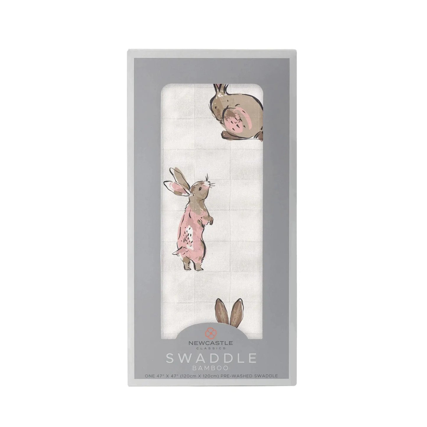 Powder Pink Bunnies Swaddle Newcastle Classics