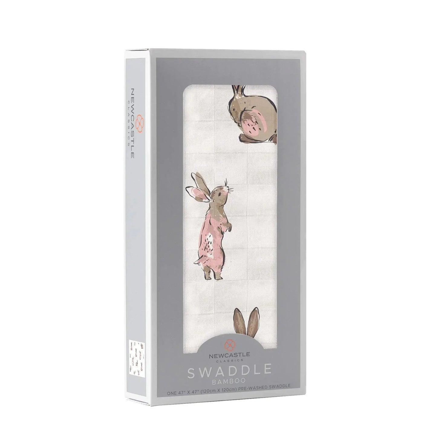Powder Pink Bunnies Swaddle Newcastle Classics