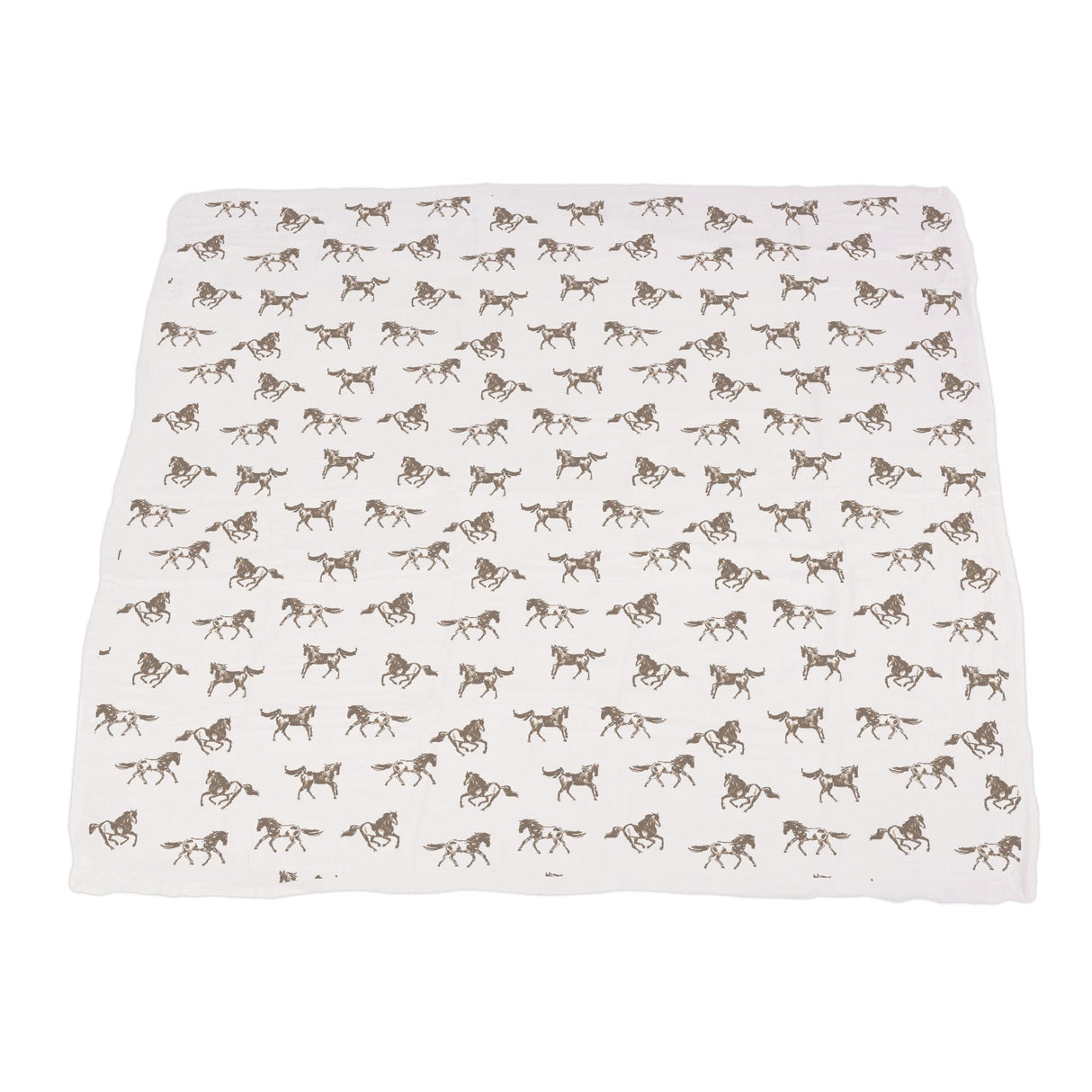 Blanket | Bamboo Muslin - Galloping Horses -4