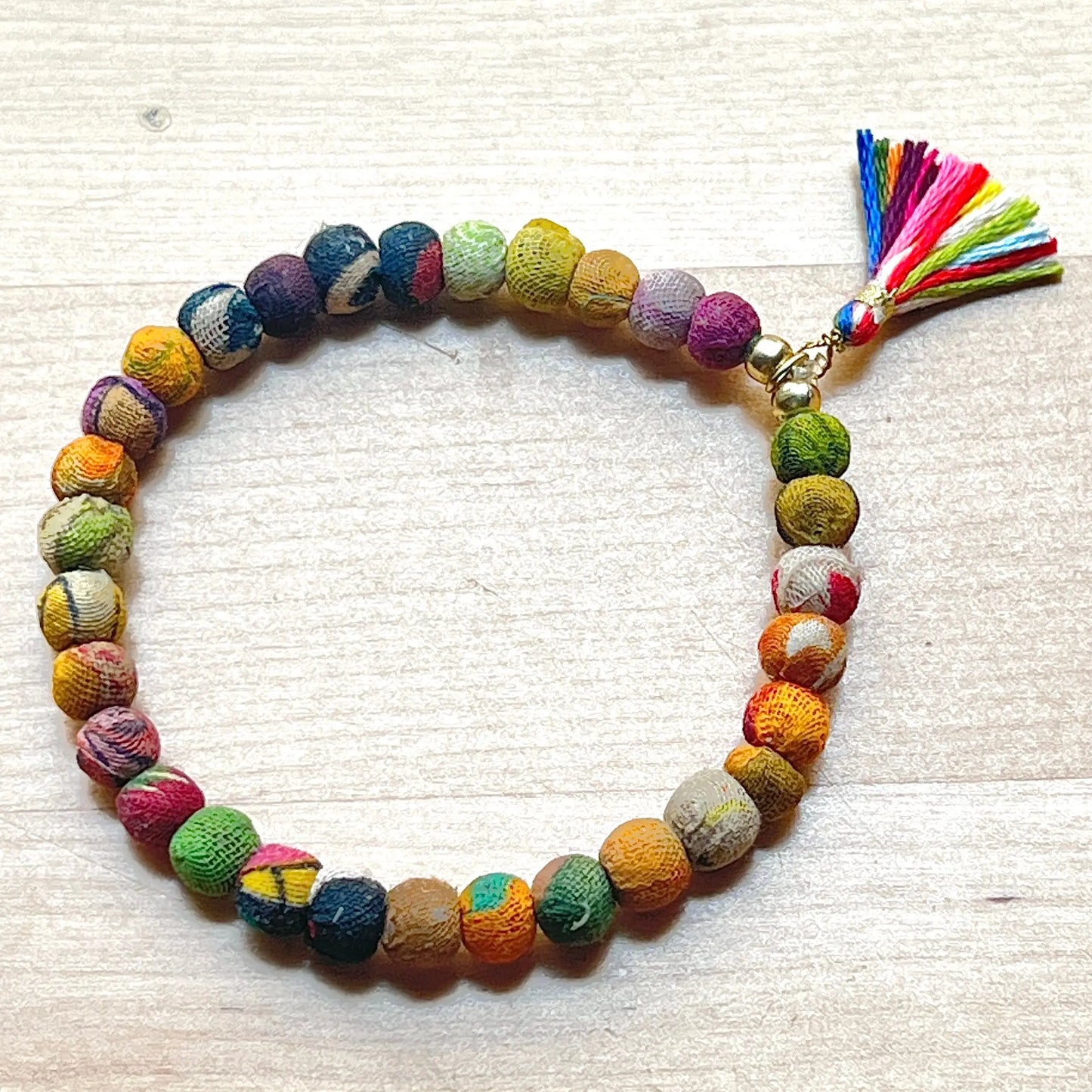 Stackable Bracelet | Artisan Kantha Jewelry 'Tasseled' Sumiye Co