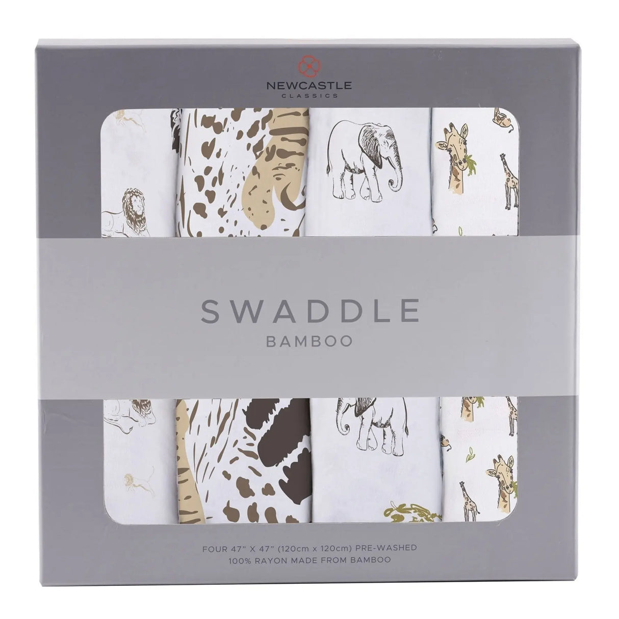 Swaddle 4PK | Bamboo Muslin - On The Savannah Newcastle Classics