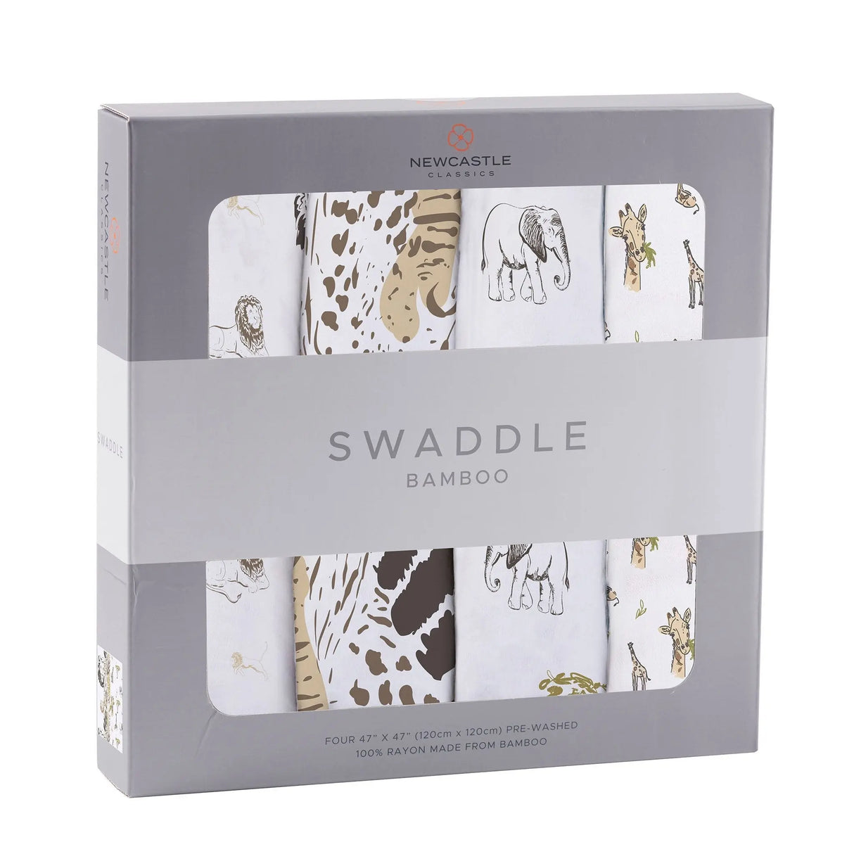 Swaddle 4PK | Bamboo Muslin - On The Savannah Newcastle Classics