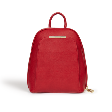 Red Womens Backpack | Vegan Leather-0