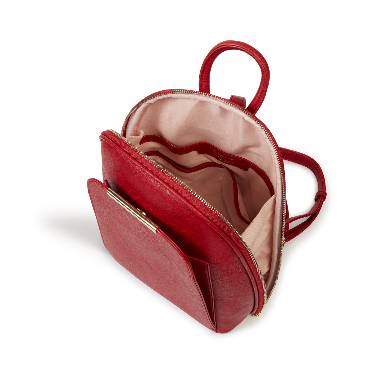 Red Womens Backpack | Vegan Leather-2