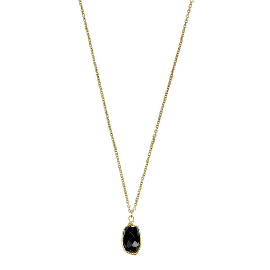 Black Quartz Pendant Necklace-0