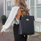 Black Laptop Backpack Bag | Vegan Leather-8