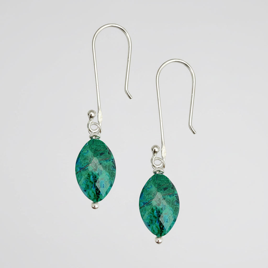 Chrysocolla Drop Earrings-0