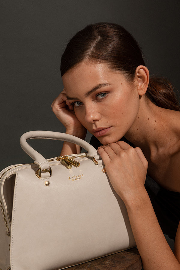 Grey Bowling Bag | Vegan Leather-5