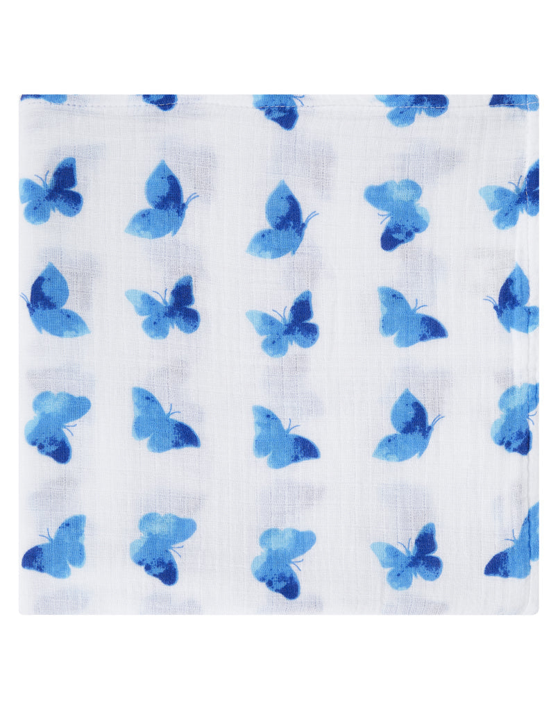 ORGANIC SWADDLE - BLUE BUTTERFLY-3