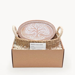 Bread Warmer & Basket - Tree of Life Oval-0